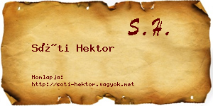 Sóti Hektor névjegykártya